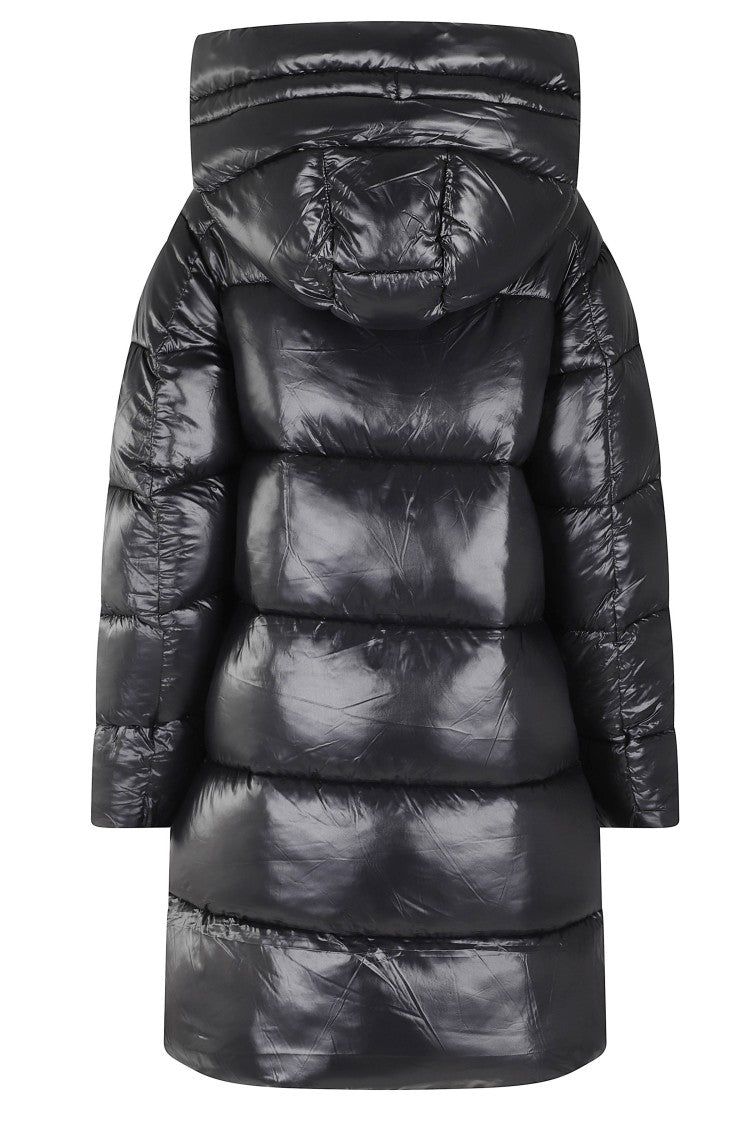 Save The Duck Long Down Jacket With Shiny Quilted Finish