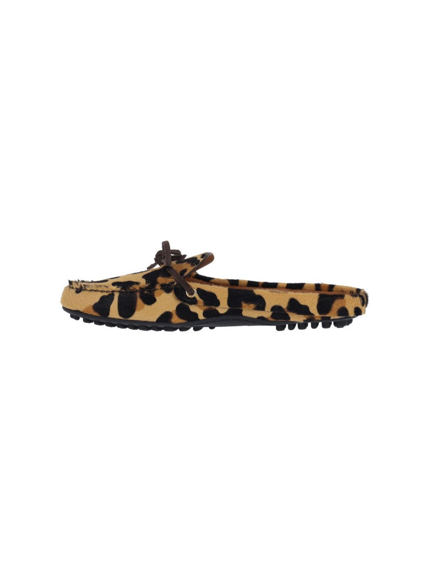 Car Shoe Animal Print Sabot – Brown