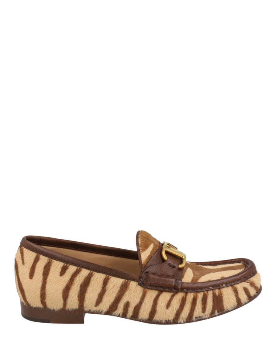 Valentino Vlogo Signature Zebra-Print Loafers
