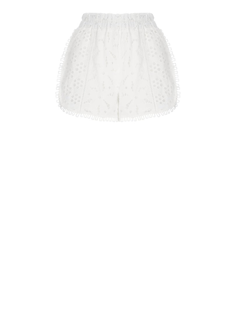 Temptation Intricate Lace-Detail Cotton Shorts