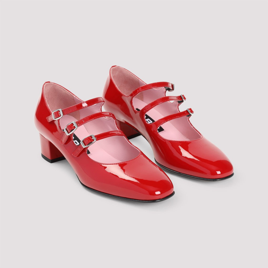 Carel Paris "Kina" Red Leather Pumps
