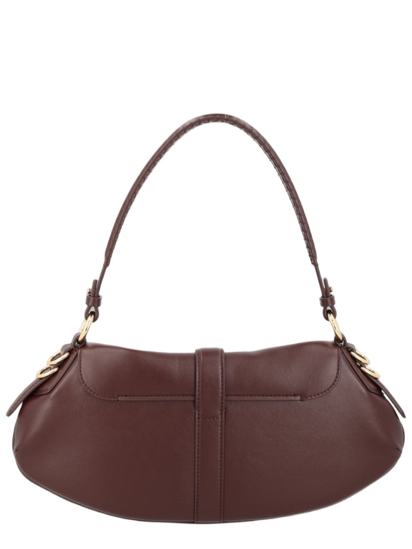 Ganni Sleek Shoulder Bag With Gold-Tone Clasp And Minimalist Design