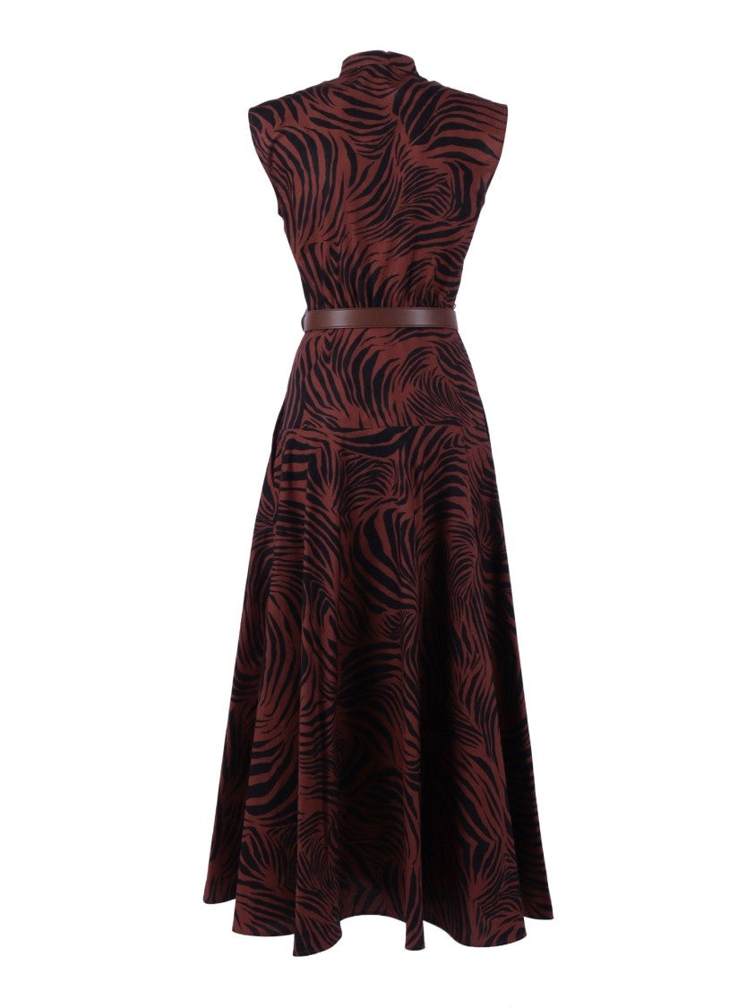 Max Mara Sleeveless Midi Dress With Flared Skirt