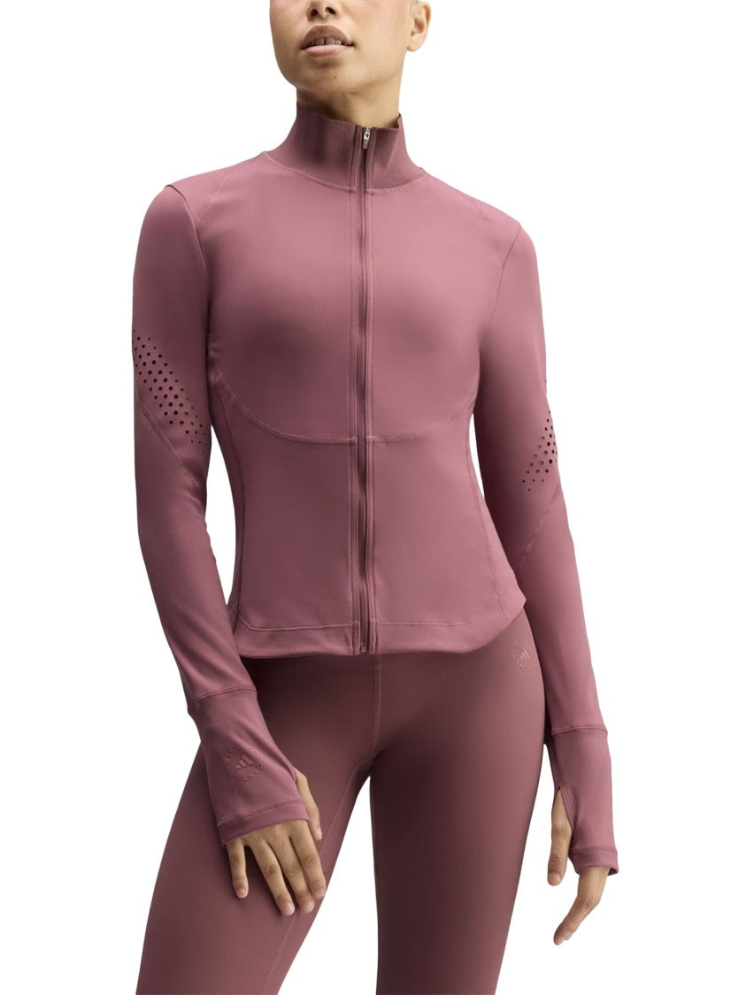 Adidas By Stella Mccartney Burgundy Fitted High-Collar Sweater