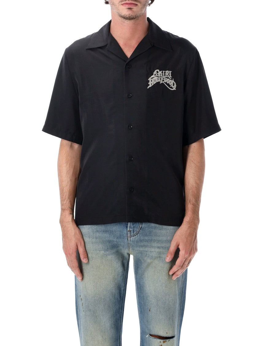 Amiri Hollywood Embroidered Logo Short-Sleeve Camp Shirt