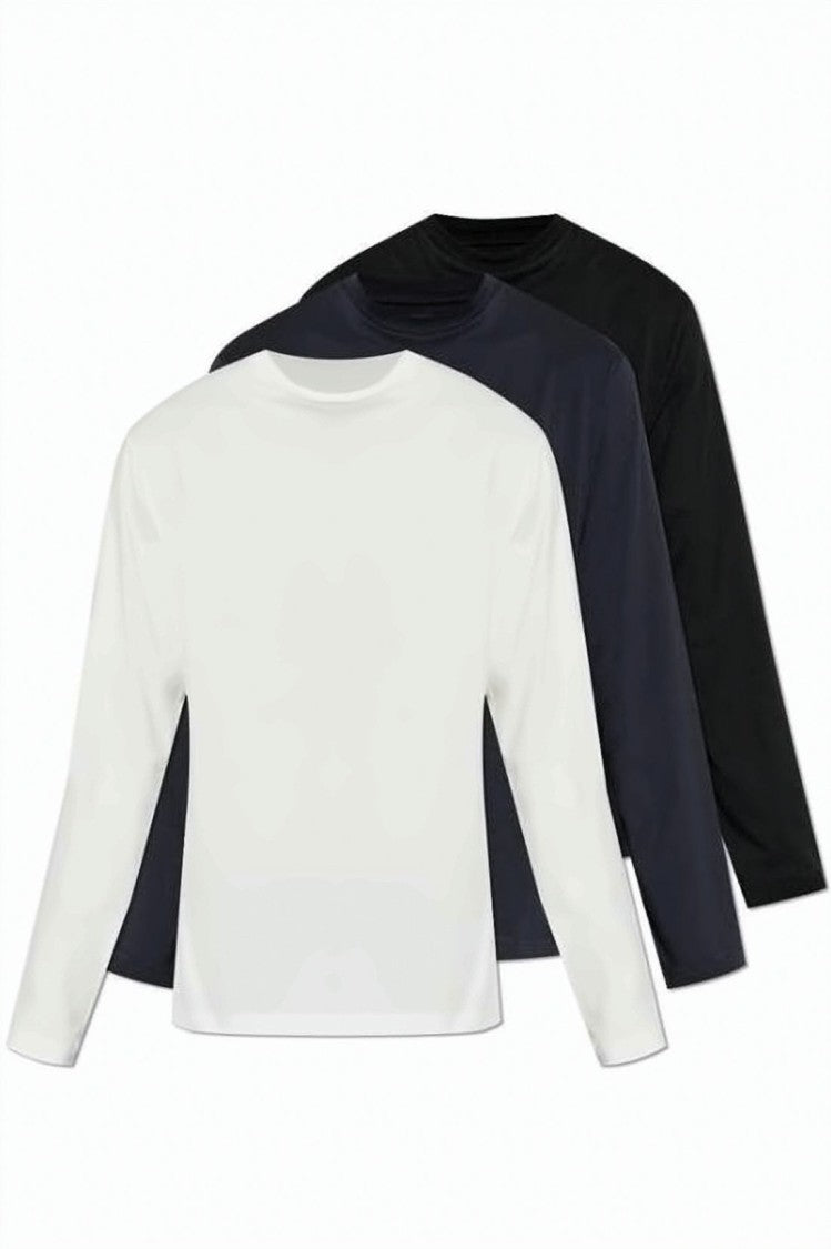 Jil Sander Set Of Three Long-Sleeve T-Shirts With Embroidered Logo