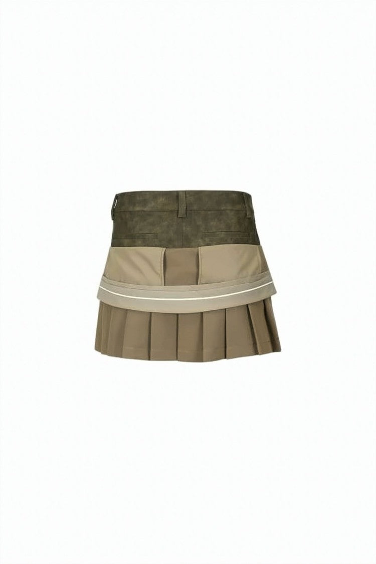 Andersson Bell Structured Mini Skirt With Pleated Panels