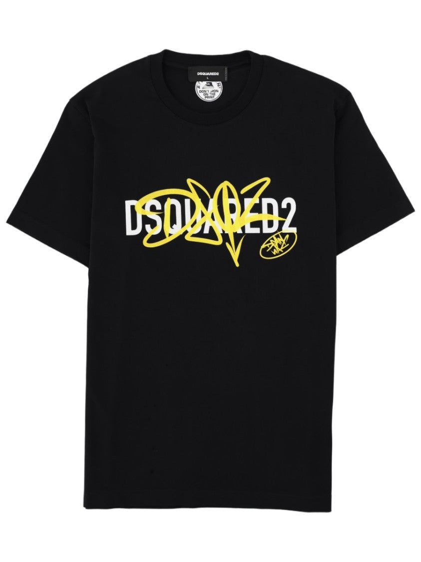 Dsquared2 Graphic Print Logo Cotton T-Shirt