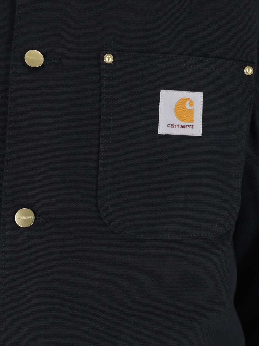 Carhartt Wip Black Og Chore Velvet-Collar Cotton Denim Jacket