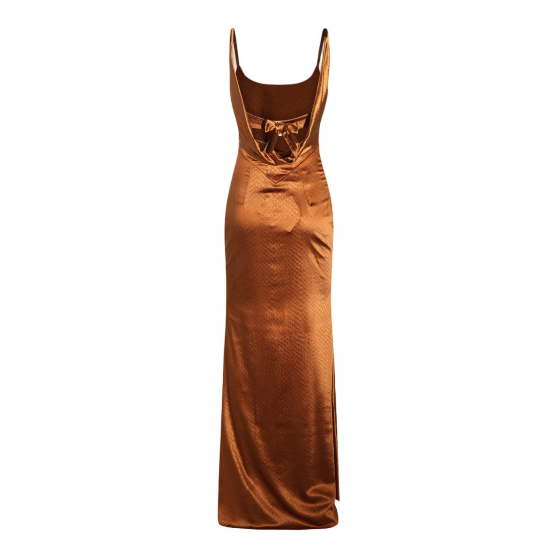 Elisabetta Franchi Floor-Length Embossed Bow Dress