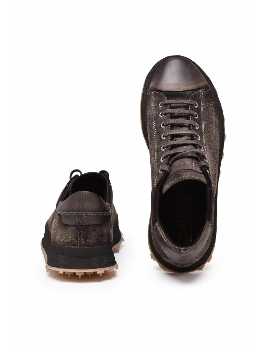 Shoto Brown Suede Low-Top Sneakers