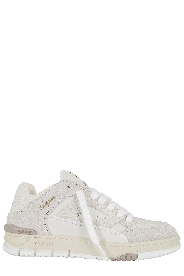 Axel Arigato Beige White Area Lo Metallic Logo Suede-Blend Sneakers