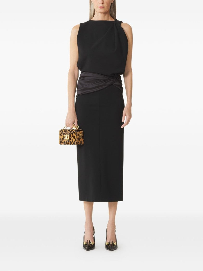 Lanvin Open Back Midi Dress With Satin Detail