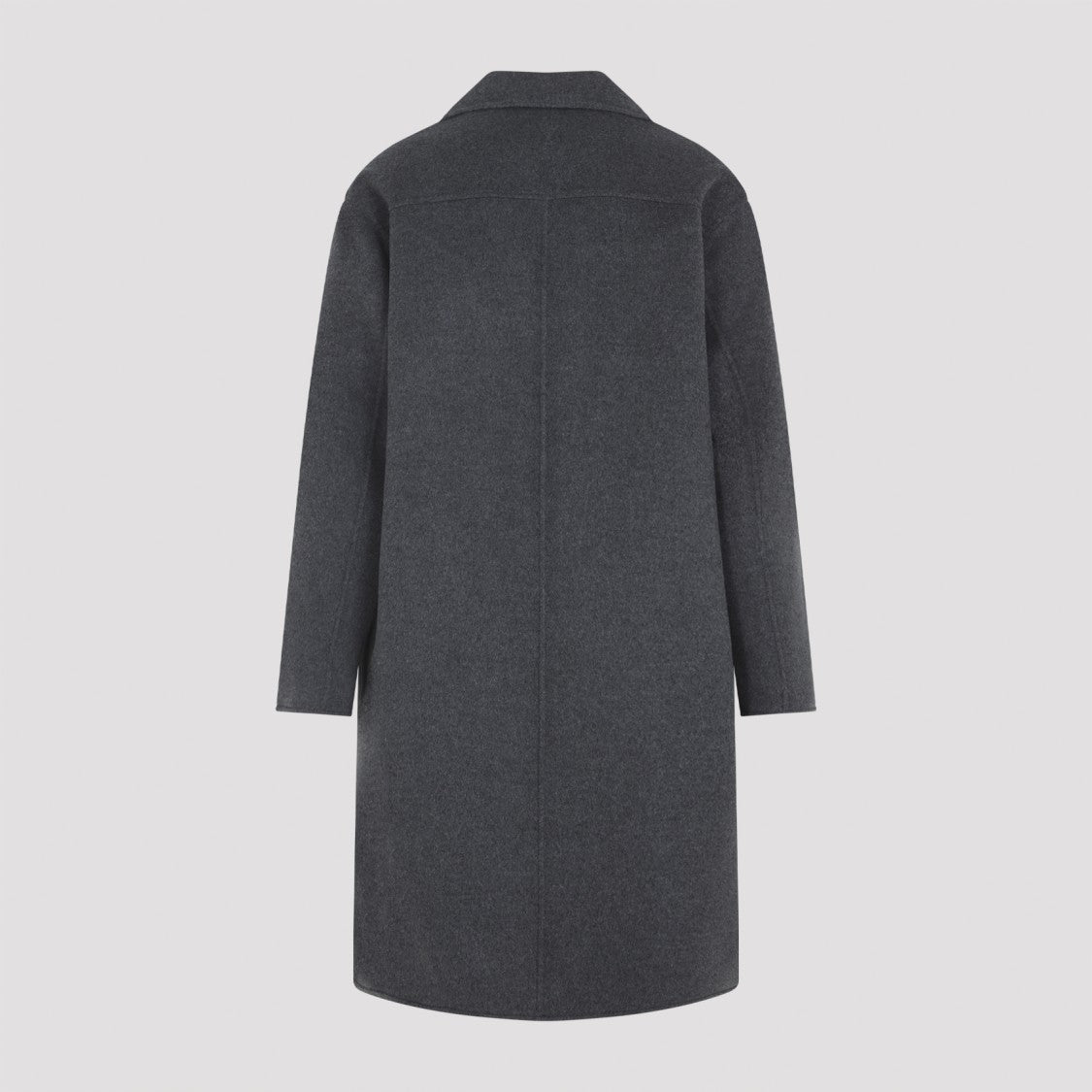 Ami Paris Car Grey Wool Coat