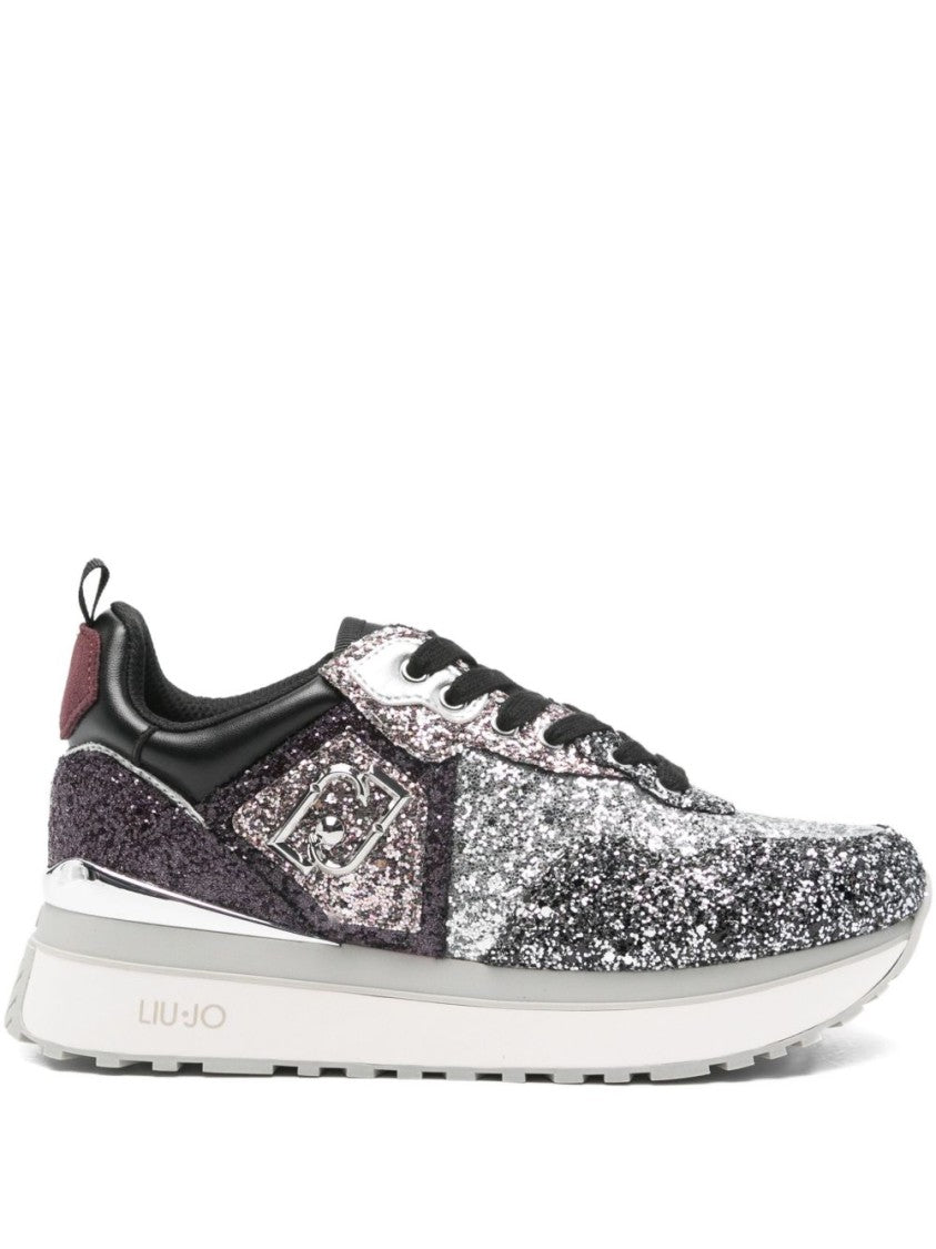Liu Jo Shimmering Silver Maxi Wonder Sneakers