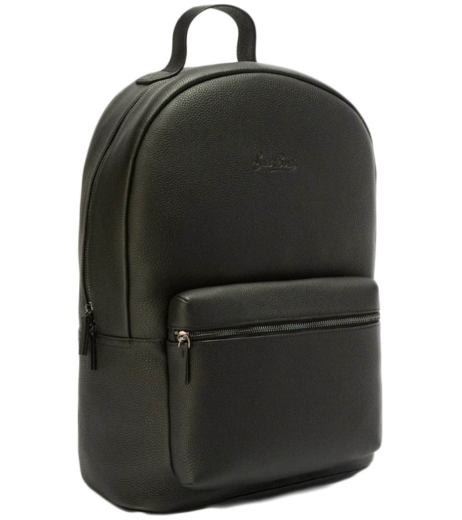 Mc2 Saint Barth Textured Black Backpack With Subtle Logo