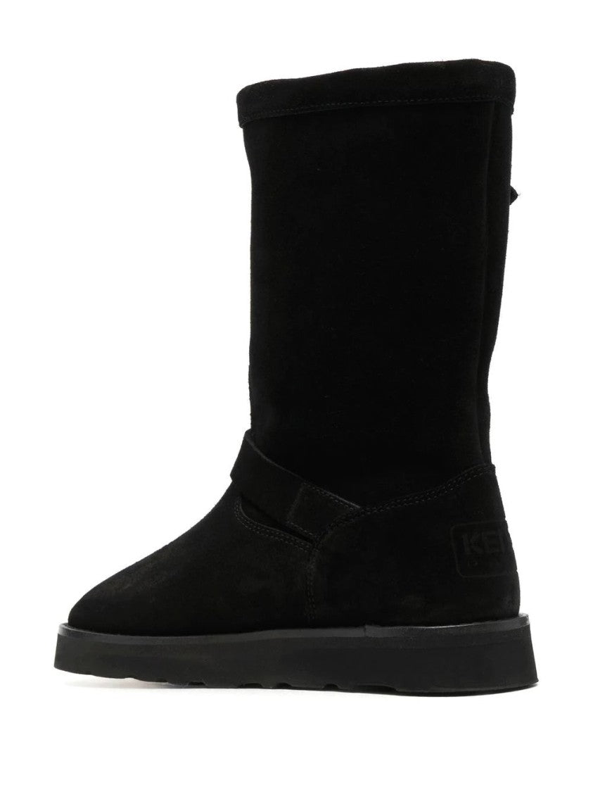 Kenzo Black Suede Ankle Boots With Adjustable Buckle Straps