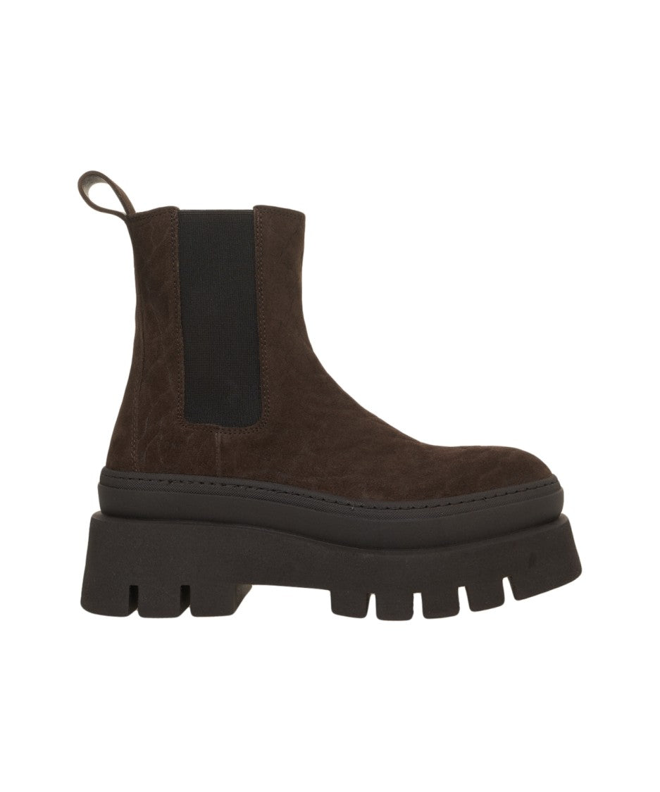 Copenaghen Suede Ankle Boots With Platform Sole