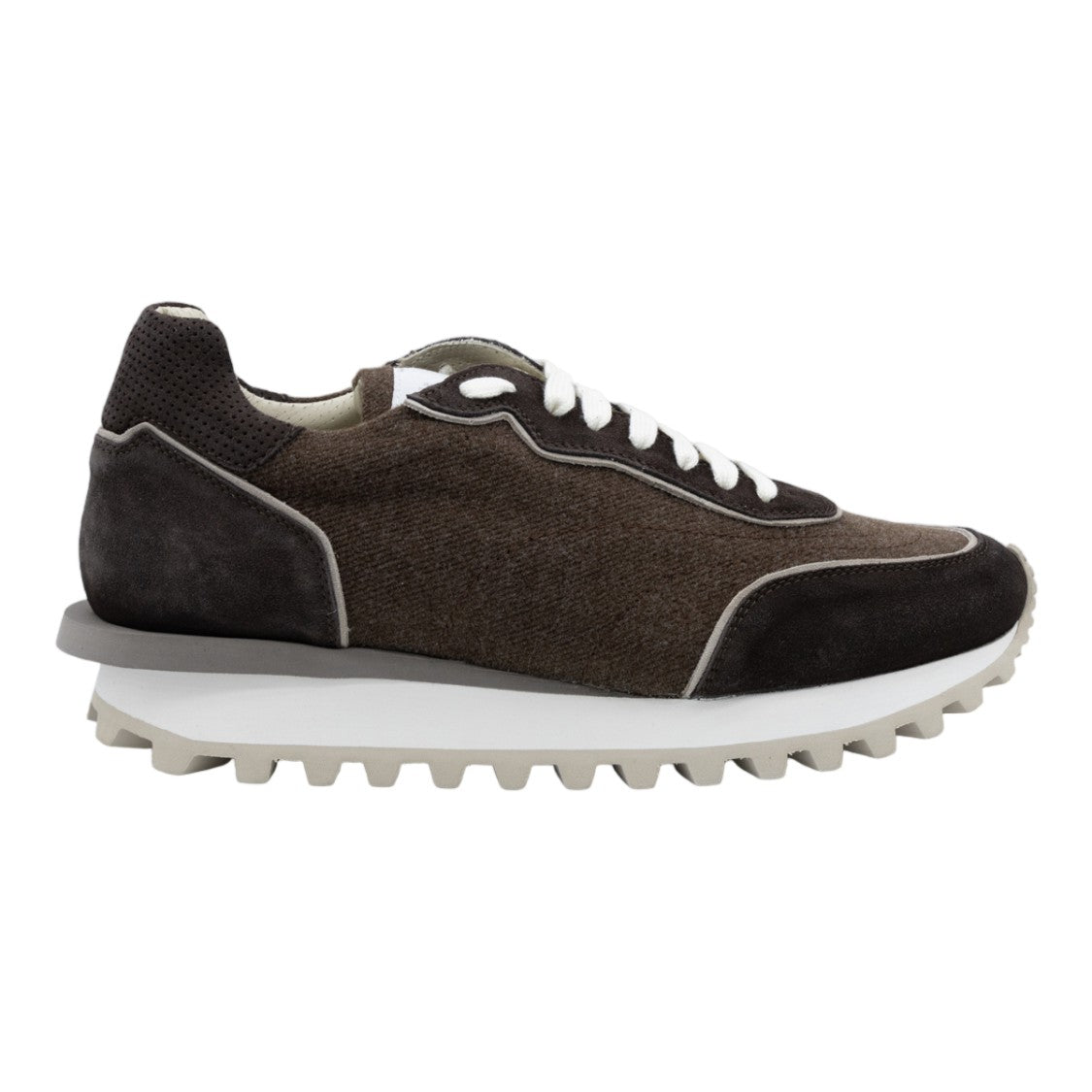 Eleventy Textured Dark Brown Sneakers With Contemporary Design