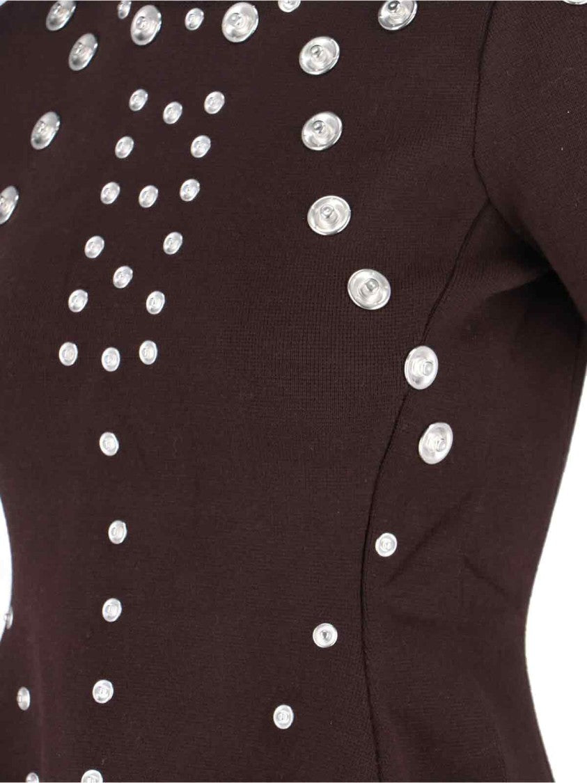 Coperni "Snap" Midi Dress Brown