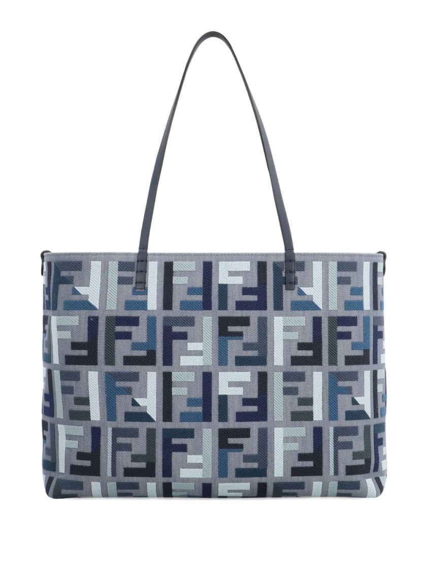 Fendi Geometric Patterned Blue Fendi Shoulder Bag