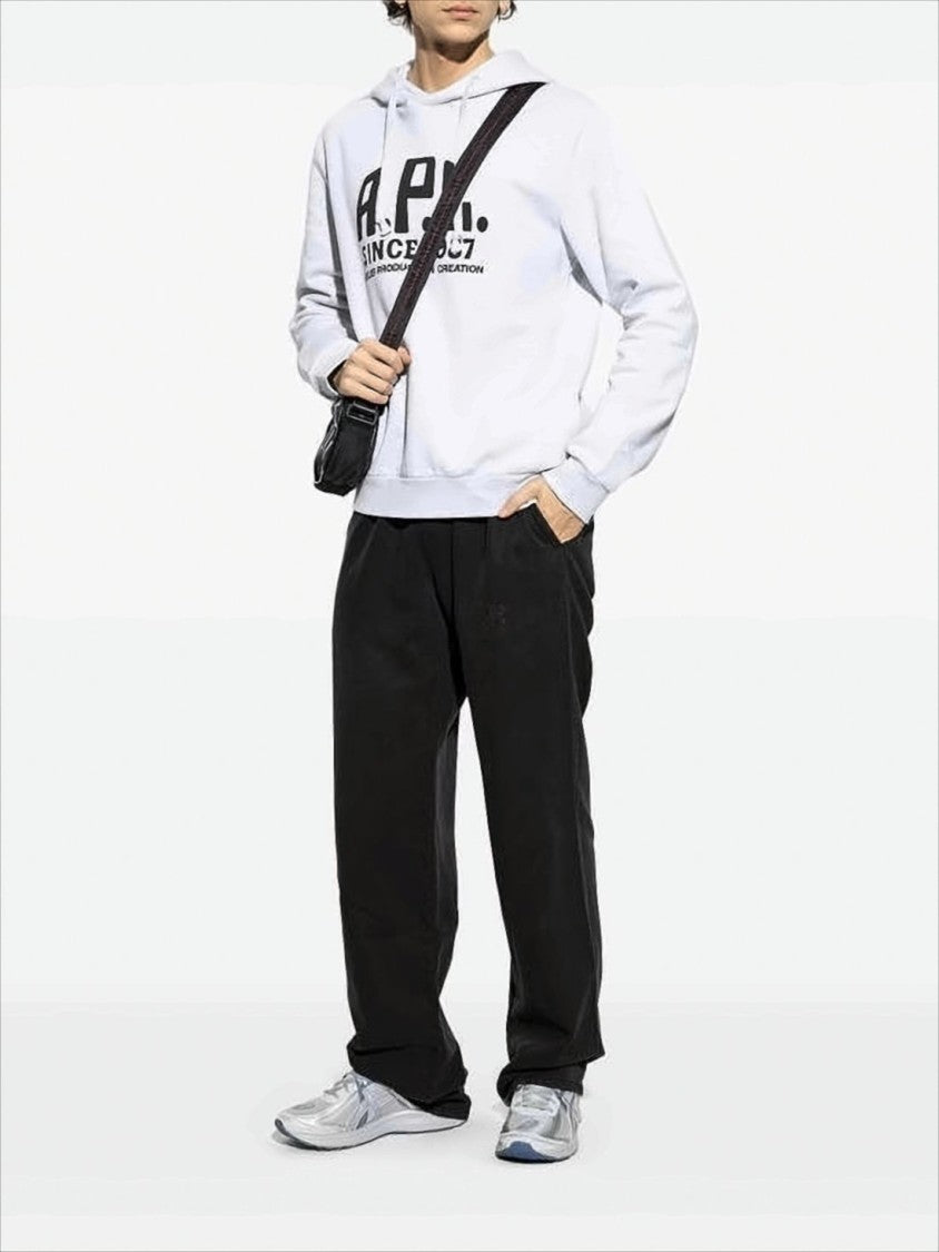 A.P.C. Light Grey Hoodie With Bold Logo