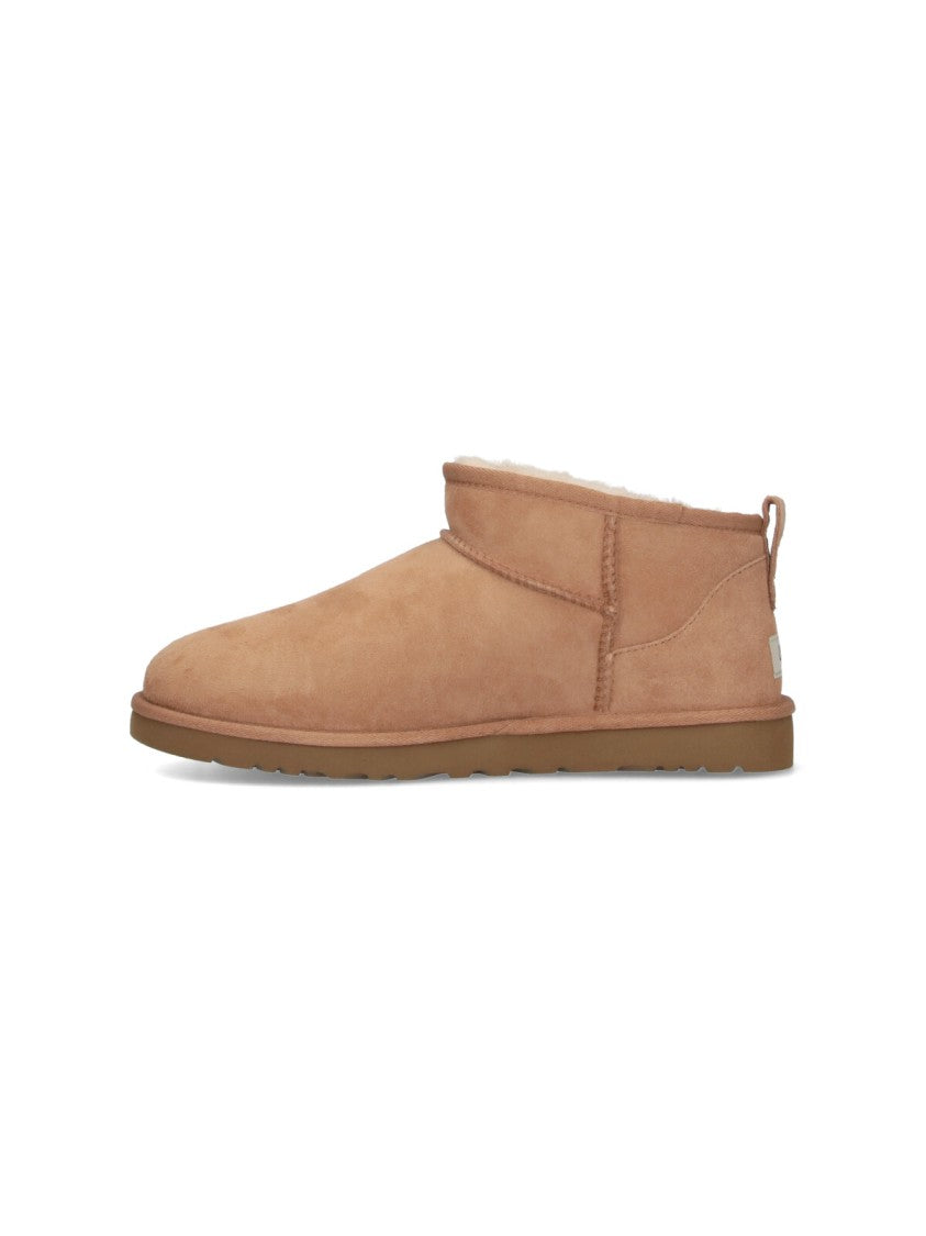 Ugg Brown Classic Ultra Mini Suede Shearling Boots