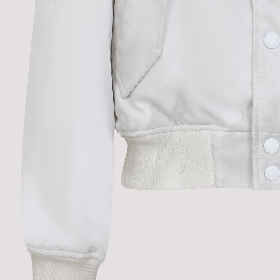 Balenciaga White Polyamide Bomber Jacket