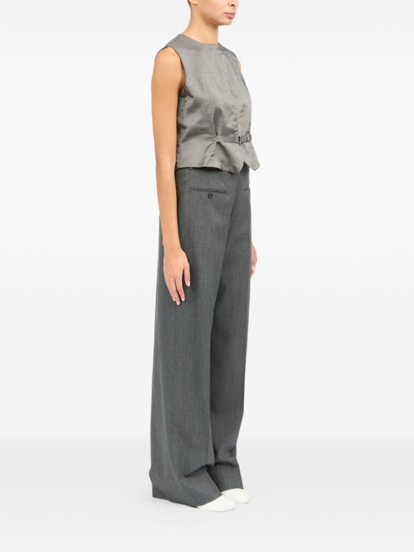Mm6 By Maison Margiela Sleeveless Structured Jacket With Peplum Hem