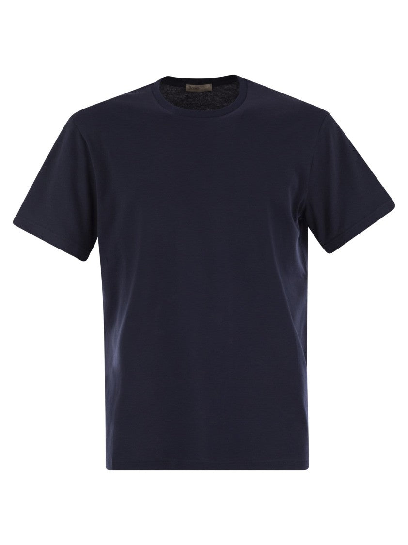 Herno Resort T-Shirt In Cotton And Light Stretch Nylon