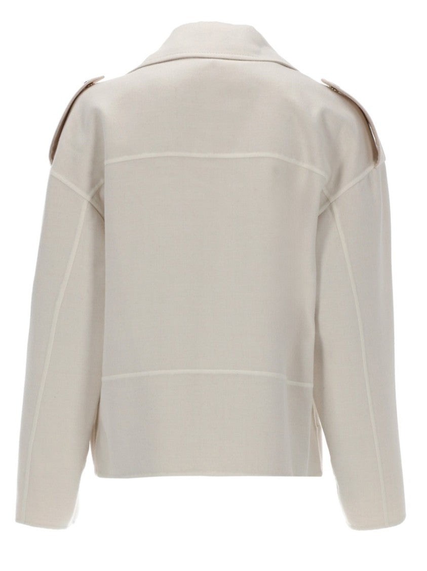 Moorer Neutrals Viana-J Asymmetrical Zipper Jacket