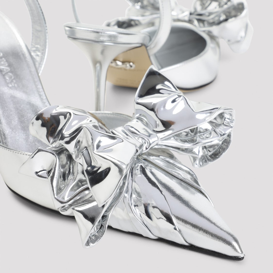 Mach & Mach Le Cadeau Silver Wrapped Leather Pumps