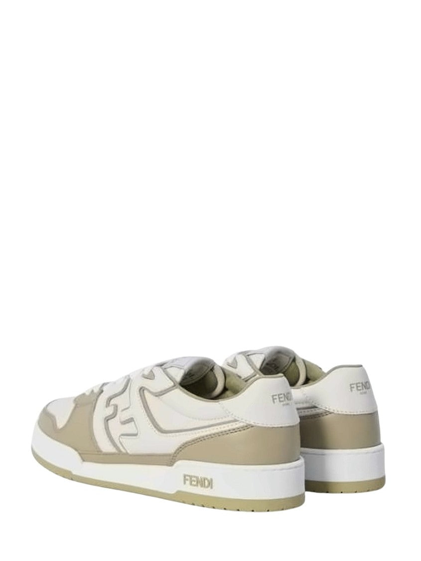 Fendi Low-Top Calf Leather Sneakers With Distinctive Logo