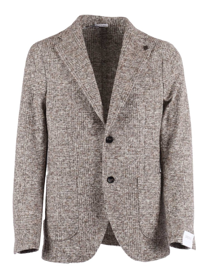 Breras Tailored Checkered Blazer With Notched Lapel