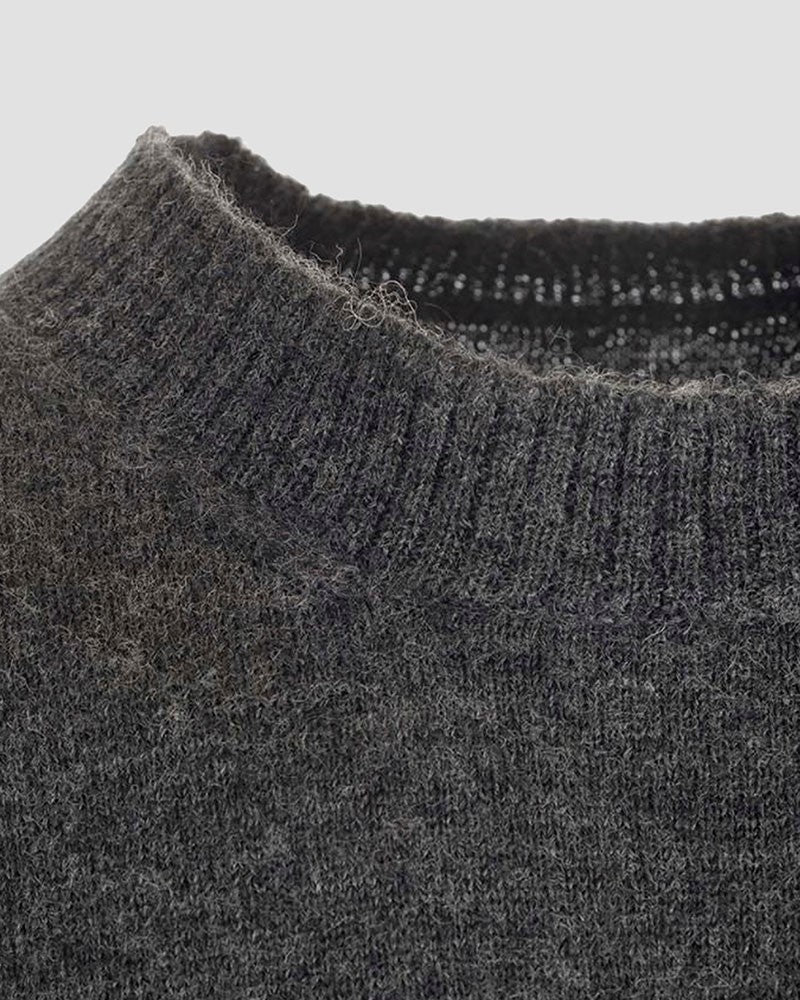 Maison Margiela Relaxed Fit Dark Grey Alpaca Blend Sweater