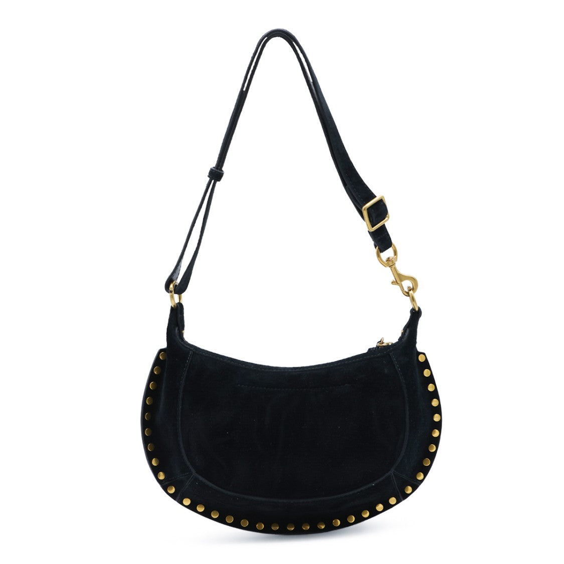 Isabel Marant Crescent Shoulder Bag With Gold-Tone Studs