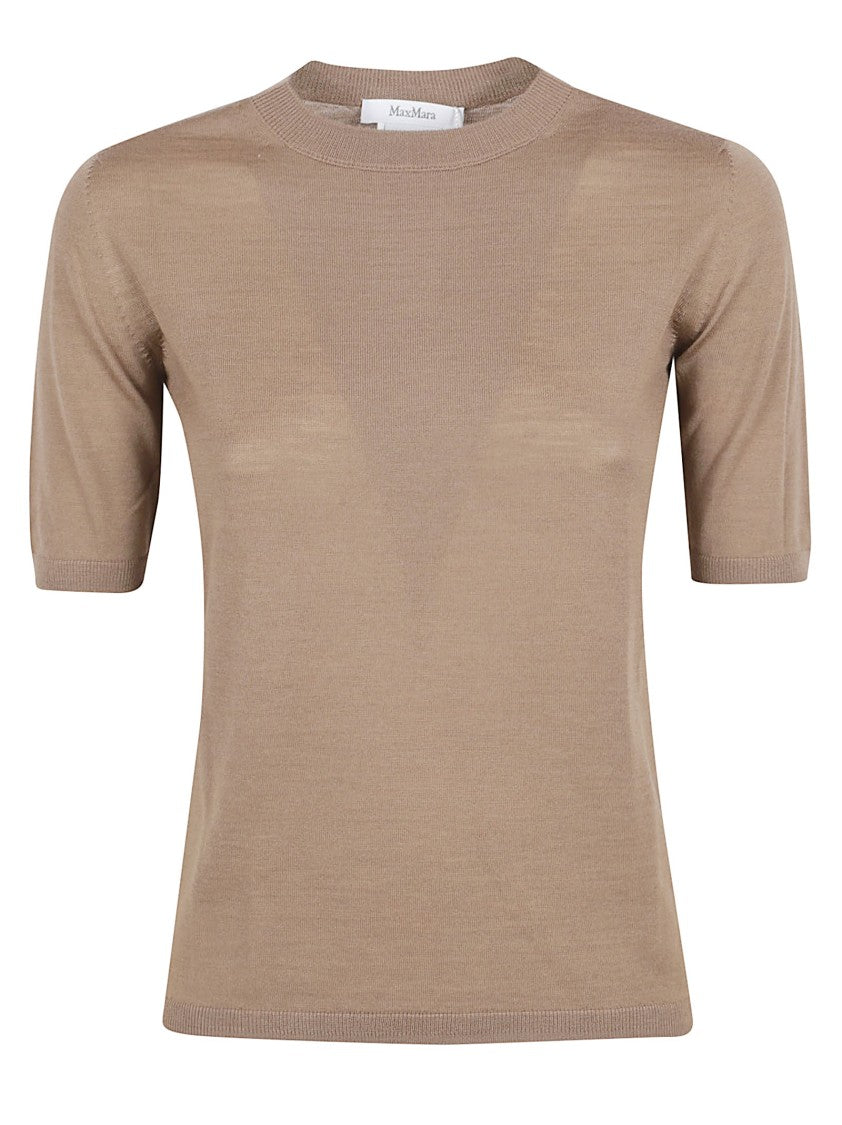 Max Mara Short-Sleeved Top In Fine Virgin Wool