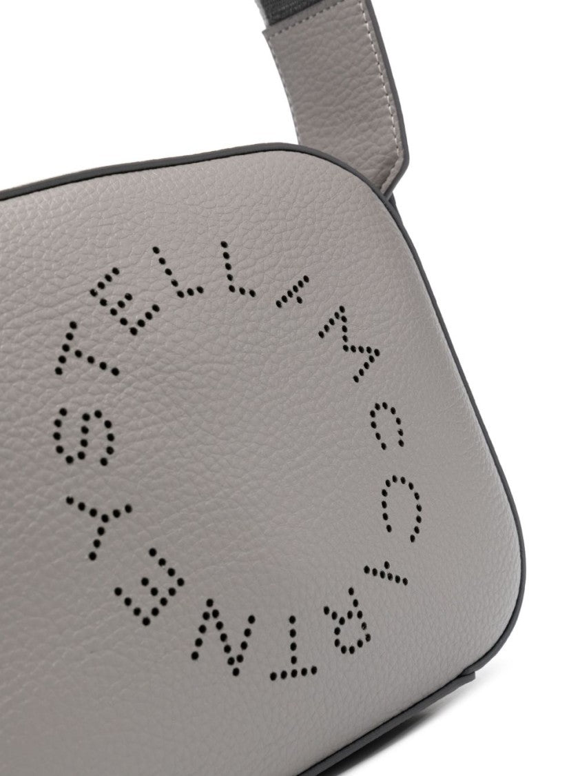 Stella Mccartney Grey Fabric Strap Faux Leather Shoulder Bag