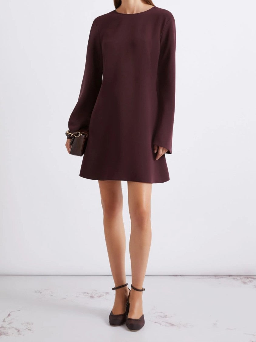 Marella Burgundy Avocado A-Line Mini Dress