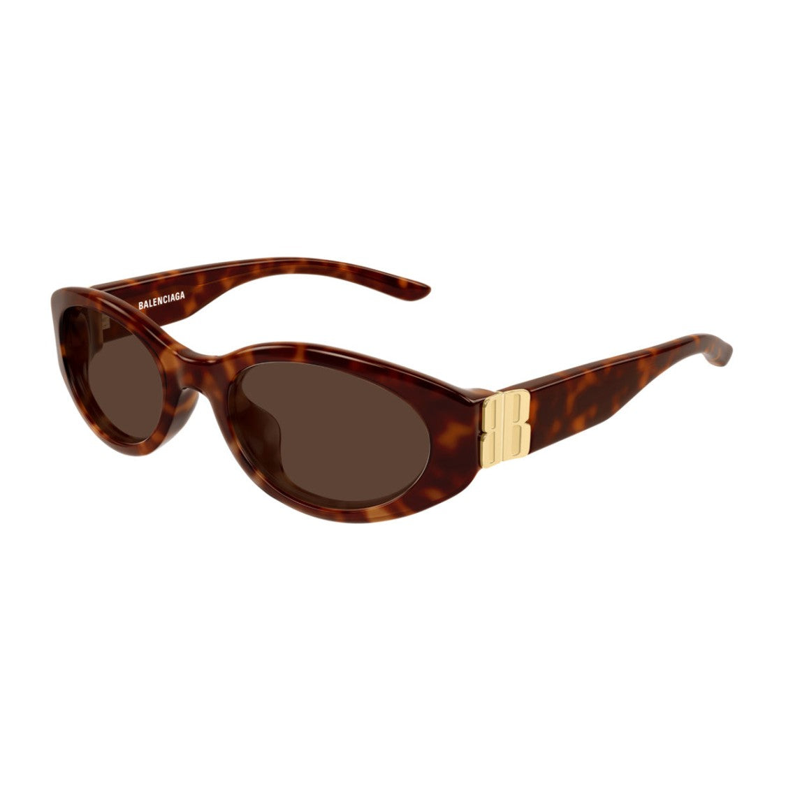 Balenciaga Everyday Oval Havana Brown Recycled Acetate Sunglasses