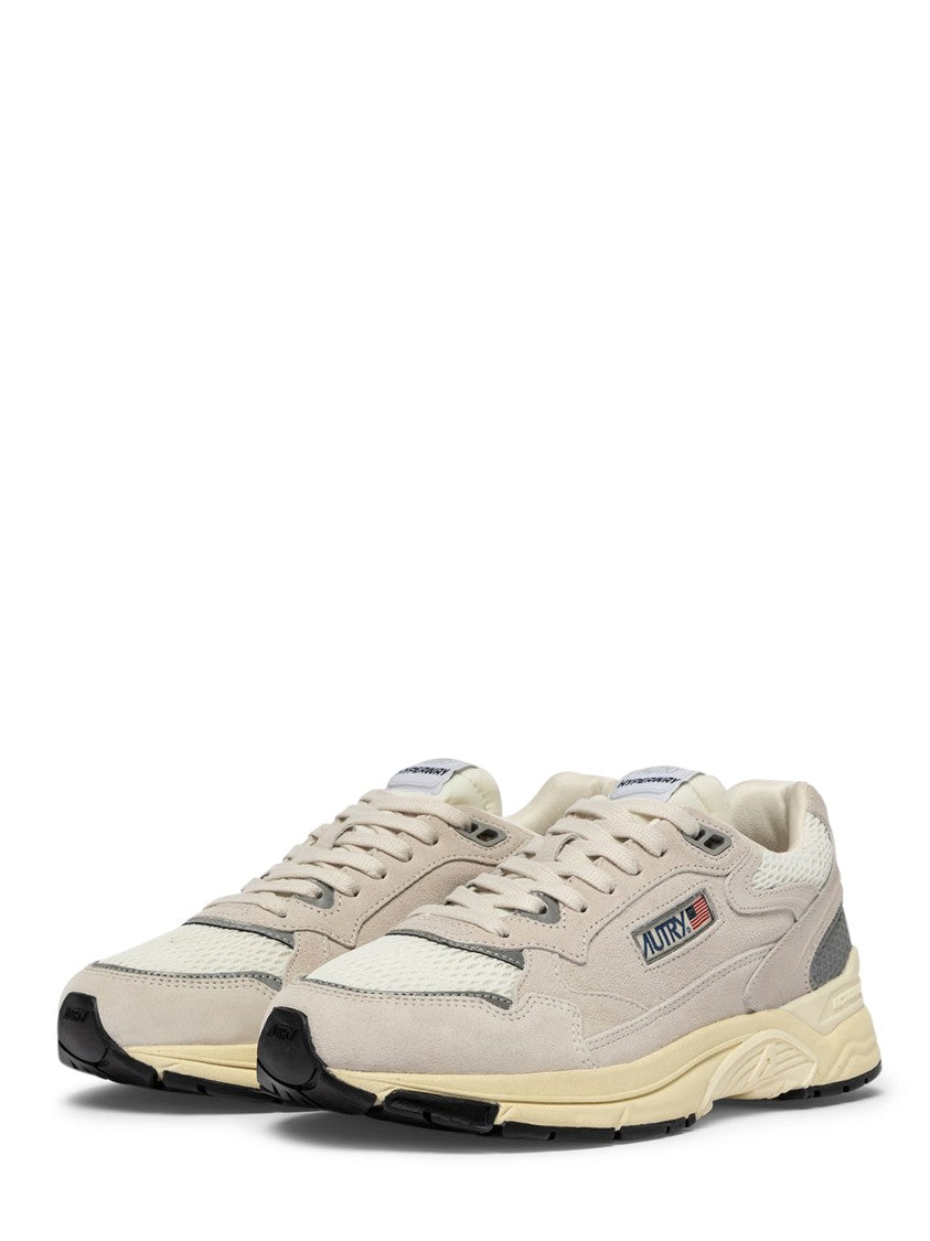 Autry Low-Top Suede And Mesh Sneakers With Silver Accents