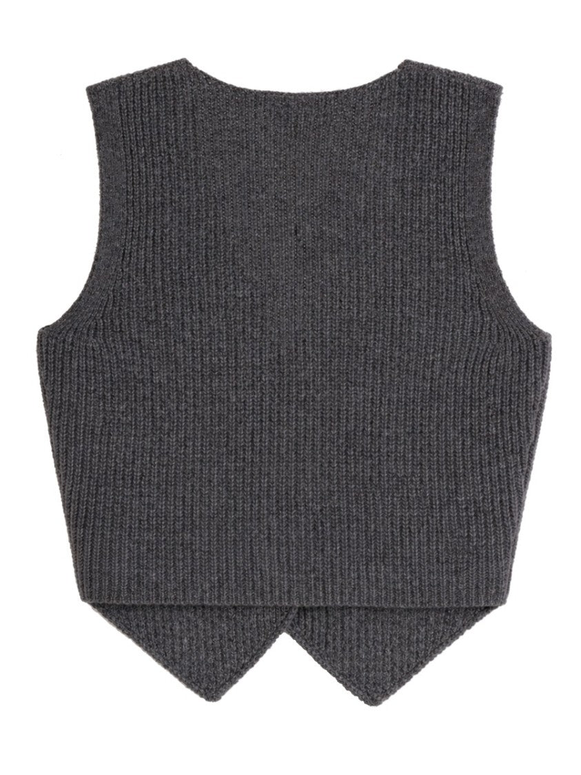 The Garment Como Ribbed Knit Pointed Vest