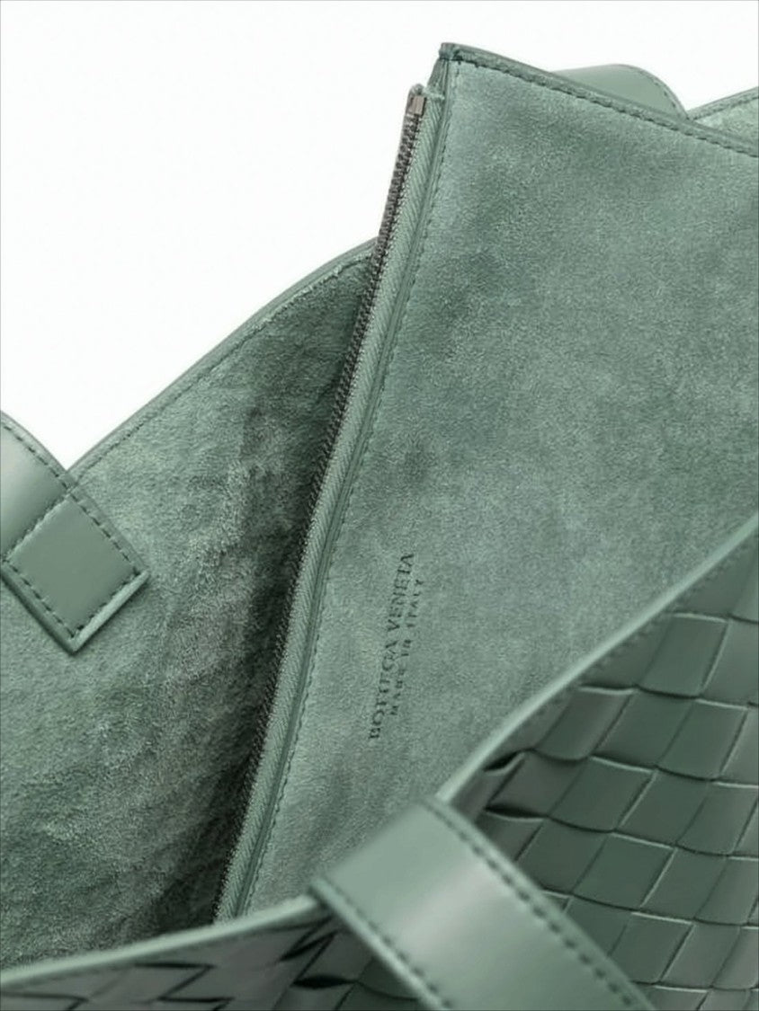 Bottega Veneta Structured Woven Leather Tote Bag