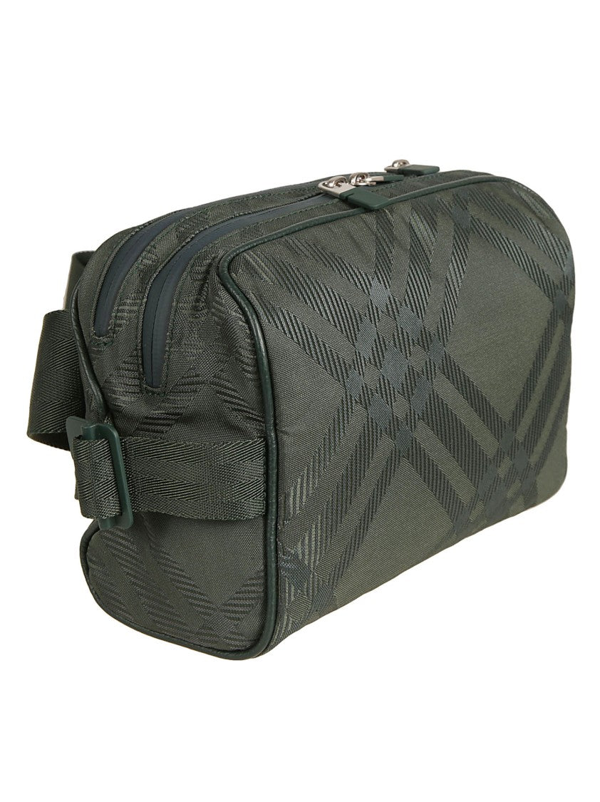 Burberry Textured Rectangular Bag With Adjustable Strap