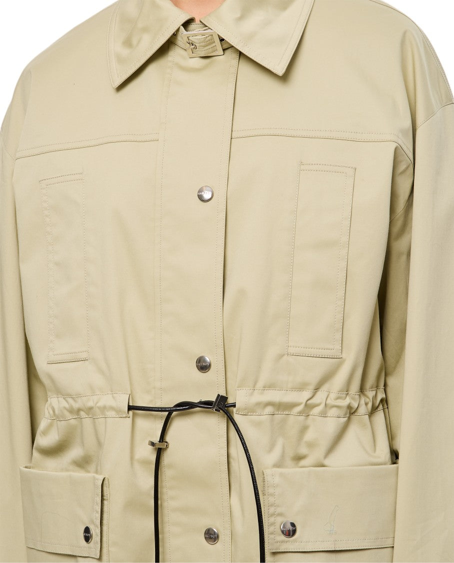 Halfboy Structured Parka With Adjustable Drawstring Waist And Multi-Pocket Design