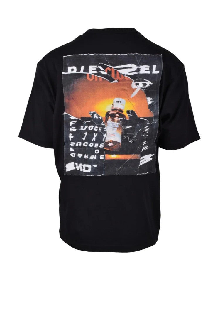 Diesel Black Cotton T-Shirt