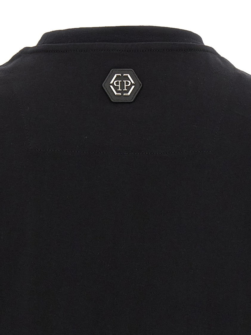 Philipp Plein Embossed Skull Print Crewneck T-Shirt