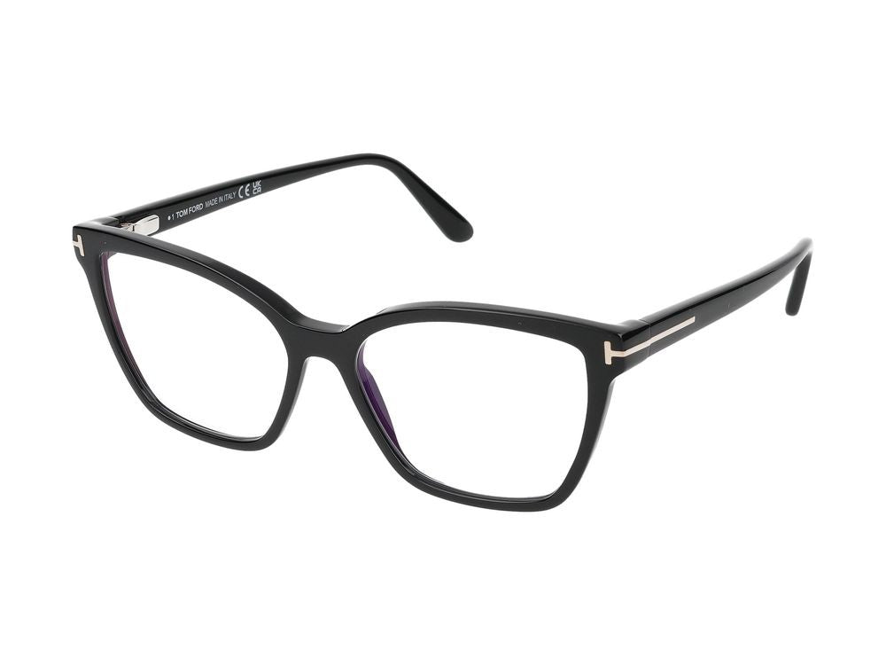 Tom Ford Black Injected Oversized Square Eyeglasses