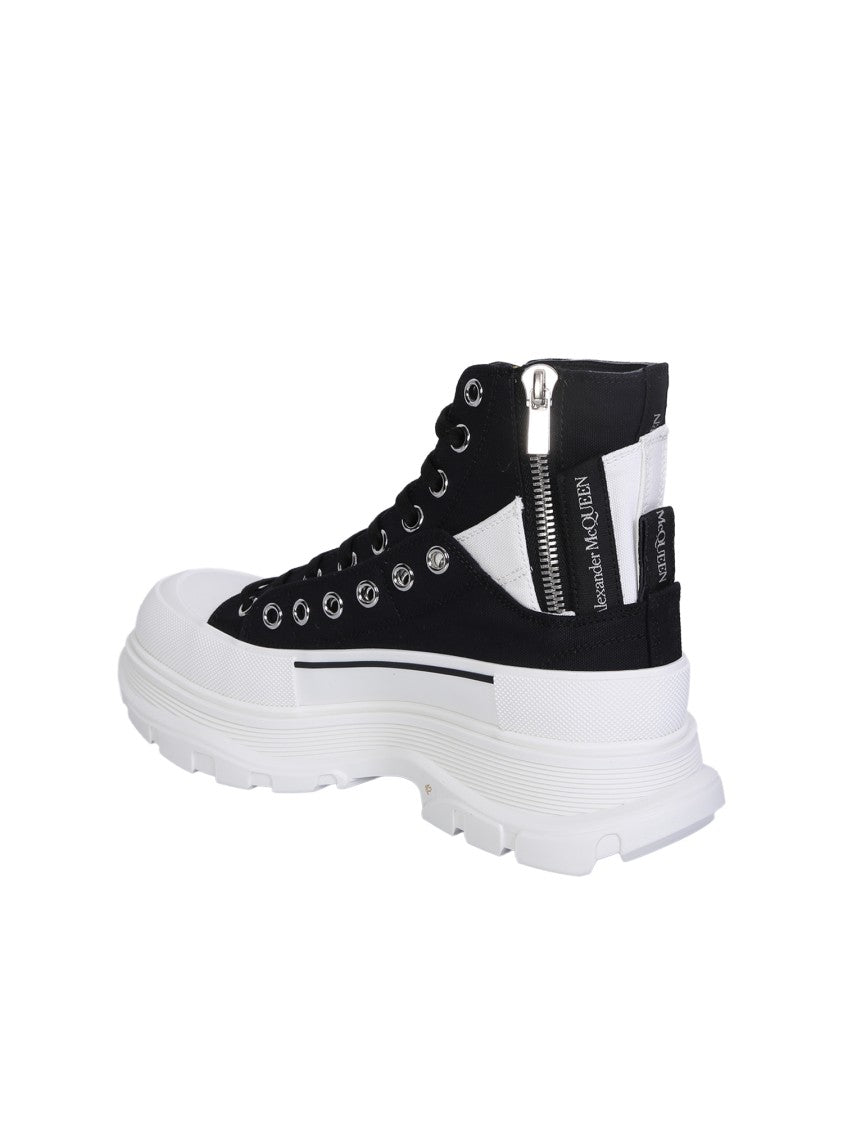 Alexander Mcqueen Black Boots With Chunky Sole