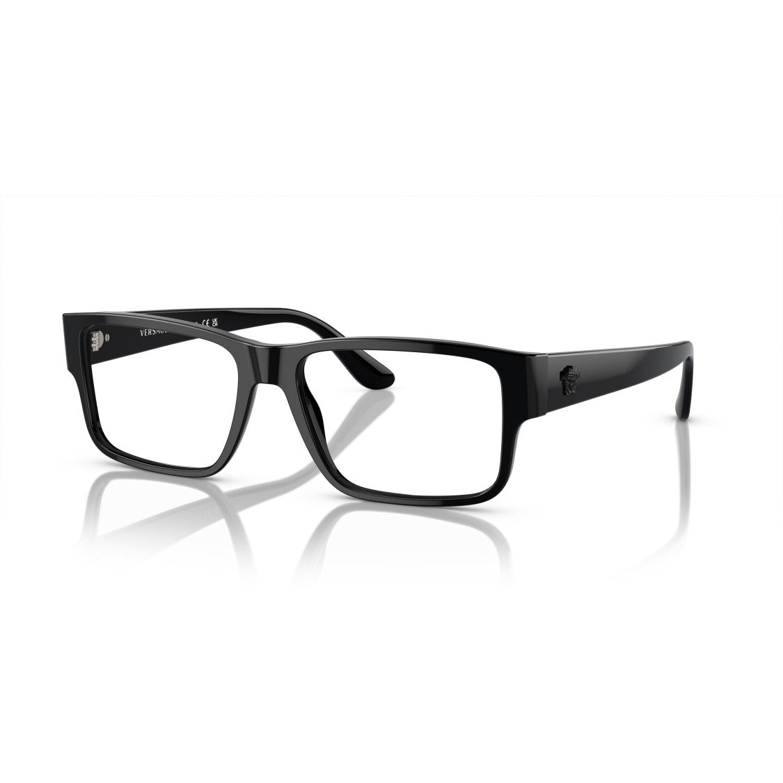 Versace 0Ve3342 Rectangular Black Acetate Eyeglasses